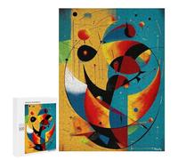 Rompecabezas Para Adolescentes 500 PCS Cosmic Crescents And Orbits - Mid-Century Modern Abstract Geometry Rompecabezas Para Adultos Juego Práctico Carrera De Velocidad Manual Desafío Educativo 500 PCS