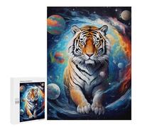 Rompecabezas para Adolescentes 500 PCS Cosmic Tiger Majesty Rompecabezas para Adultos Juguetes De Bricolaje Desafío Difícil Cumpleaños 500 PCS