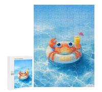 Rompecabezas para Adolescentes 500 PCS Crab on Float with Drink Rompecabezas para Adultos Juego Práctico Decoración De Pared Cumpleaños Y Navidad 500 PCS