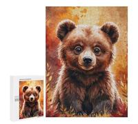 Rompecabezas para Adolescentes 500 PCS Cute Bear Cub Watercolor Rompecabezas para Adultos Juguetes Antiestrés Arte De Pared Interacción Entre Padres E Hijos 500 PCS