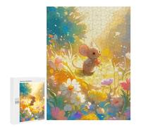 Rompecabezas para Adolescentes 500 PCS Cute Mouse in Flower Field Rompecabezas para Adultos Juegos Relajantes Pero Divertidos Y Humorísticos 500 PCS