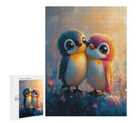 Rompecabezas para Adolescentes 500 PCS Cute Oil Paint Penguin Couple Rompecabezas para Adultos Juego Familiar Decoración Desafiante De Completar 500 PCS