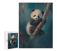 Rompecabezas para Adolescentes 500 PCS Cute Panda Cub Rompecabezas para Adultos Juguetes Antiestrés Arte De Pared Interacción Entre Padres E Hijos 500 PCS