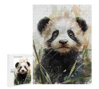 Rompecabezas para Adolescentes 500 PCS Cute Panda Cub Watercolor Rompecabezas para Adultos Juego Práctico Decoración De Pared Cumpleaños Y Navidad 500 PCS