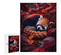 Rompecabezas para Adolescentes 500 PCS Cute Sleeping Red Panda Rompecabezas para Adultos Juego De Ingenio Decoración Diversión En Casa Actividades, 500 PCS