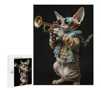 Rompecabezas para Adolescentes 500 PCS Devon Rex Trumpet Rompecabezas para Adultos Juguetes DIY Arte De Pared Oferta como Regalos para Toda La Familia 500 PCS