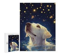 Rompecabezas para Adolescentes 500 PCS Dog Looking at Stars Rompecabezas para Adultos Juego Práctico Decoración De Pared Cumpleaños Y Navidad 500 PCS