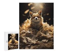Rompecabezas para Adolescentes 500 PCS Dollar Bills Red Fox Luxe Rompecabezas para Adultos Juegos De Relajación Ensamblaje De Patrones Interacción Entre Padres E Hijos 500 PCS