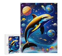 Rompecabezas para Adolescentes 500 PCS Dolphins in Space Rompecabezas para Adultos Juego Familiar Regalo De Cumpleaños Interacción Entre Padres E Hijos 500 PCS