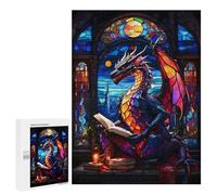 Rompecabezas para Adolescentes 500 PCS Dragon Reading Book Rompecabezas Juguetes Antiestrés Corte De Precisión Interacción Entre Padres E Hijos 500 PCS