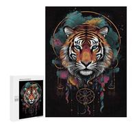 Rompecabezas para Adolescentes 500 PCS Dreamcatcher Mandala Tiger Rompecabezas para Adultos Juguetes Antiestrés Arte De Pared Interacción Entre Padres E Hijos 500 PCS