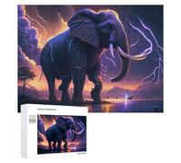 Rompecabezas para Adolescentes 500 PCS Electric Elephant in Stormy Sky -1 Rompecabezas para Adultos Juego Familiar Regalo De Cumpleaños Interacción Entre Padres E Hijos 500 PCS