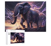 Rompecabezas para Adolescentes 500 PCS Electric Elephant Storm Rompecabezas para Adultos Juegos Relajantes Carrera De Velocidad Manual Desafiante De Completar 500 PCS