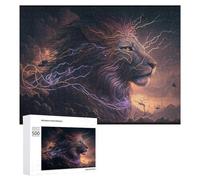 Rompecabezas para Adolescentes 500 PCS Electric Lion Artwork Rompecabezas para Adultos Juegos Relajantes Desafío Difícil Actividades Divertidas En Casa 500 PCS