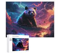 Rompecabezas para Adolescentes 500 PCS Electric Panda Storm -2 Rompecabezas para Adultos Juegos De Relajación Ensamblaje De Patrones Interacción Entre Padres E Hijos 500 PCS