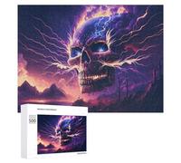 Rompecabezas para Adolescentes 500 PCS Electric Skull Landscape Rompecabezas para Adultos Juegos De Relajación Ensamblaje De Patrones Interacción Entre Padres E Hijos 500 PCS