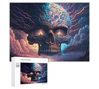 Rompecabezas para Adolescentes 500 PCS Electric Skull Mystic Energy -3 Rompecabezas para Adultos Juego De Ingenio Decoración Diversión En Casa Actividades, 500 PCS