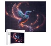 Rompecabezas para Adolescentes 500 PCS Enchanted Cosmic Hummingbird Rompecabezas Juguetes Antiestrés Decoración Diversión En Casa Actividades, 500 PCS