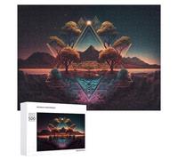 Rompecabezas para Adolescentes 500 PCS Enchanted Geometric Landscape Rompecabezas para Adultos Juegos Relajantes Corte De Precisión Juego Desafiante Regalos 500 PCS