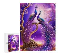 Rompecabezas para Adolescentes 500 PCS Enchanted Peacock Pair in Fantasy Forest Rompecabezas para Adultos Juego De Ingenio Decoración del Hogar Actividades Divertidas En Casa 500 PCS