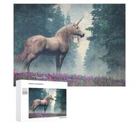 Rompecabezas para Adolescentes 500 PCS Enchanted Unicorn in A Mystical Forest Rompecabezas Juguetes Antiestrés Decoración Diversión En Casa Actividades, 500 PCS