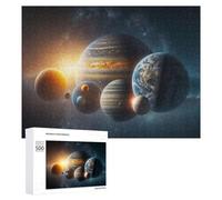 Rompecabezas para Adolescentes 500 PCS Exploring The Wonders of Our Solar System Rompecabezas Juguetes Antiestrés Decoración Diversión En Casa Actividades, 500 PCS