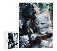 Rompecabezas para Adolescentes 500 PCS Fantasy Cat Family Rompecabezas Juguetes Antiestrés Decoración Diversión En Casa Actividades, 500 PCS
