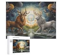 Rompecabezas para Adolescentes 500 PCS Fantasy Creatures in A Celestial Garden Rompecabezas Juguetes Antiestrés Decoración Diversión En Casa Actividades, 500 PCS