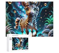 Rompecabezas para Adolescentes 500 PCS Fantasy Zebra in Magical Forest Rompecabezas para Adultos Juego Familiar Regalo De Cumpleaños Interacción Entre Padres E Hijos 500 PCS