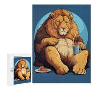 Rompecabezas para Adolescentes 500 PCS Fat Lion Funny Animal Rompecabezas para Adultos Juegos Relajantes Desafío Difícil Actividades Divertidas En Casa 500 PCS