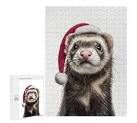 Rompecabezas para Adolescentes 500 PCS Festive Ferret Portrait Rompecabezas para Adolescentes Juguetes Antiestrés Mejora La Memoria 500 PCS