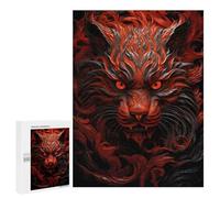 Rompecabezas para Adolescentes 500 PCS Fierce Red Tiger Rompecabezas para Adultos Juego Familiar Decoración Desafiante De Completar 500 PCS