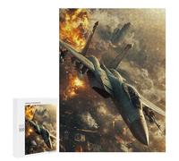 Rompecabezas para Adolescentes 500 PCS Fighter Jet Over City Rompecabezas para Adultos Juegos Relajantes Pero Divertidos Y Humorísticos 500 PCS