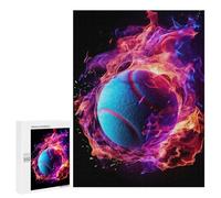 Rompecabezas para Adolescentes 500 PCS Flame Engulfed Tennis Ball Rompecabezas para Adultos Juegos Relajantes Desafío Difícil Desafío Educativo 500 PCS