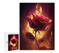 Rompecabezas para Adolescentes 500 PCS Flaming Rose Artwork-2 Rompecabezas para Adultos Juegos Relajantes Desafío Difícil Desafío Educativo 500 PCS