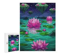 Rompecabezas para Adolescentes 500 PCS Floating Islands and Lotus Flowers Rompecabezas para Adultos Juego Práctico Carrera De Velocidad Manual Desafío Educativo 500 PCS