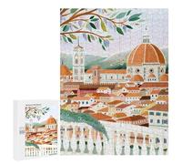 Rompecabezas para Adolescentes 500 PCS Florence Cityscape with Dome Rompecabezas Juguetes Antiestrés Decoración Diversión En Casa Actividades, 500 PCS