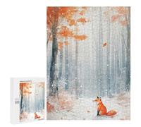 Rompecabezas para Adolescentes 500 PCS Fox in Winter Forest Rompecabezas para Adultos Juegos Relajantes Pero Divertidos Y Humorísticos 500 PCS