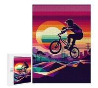 Rompecabezas para Adolescentes 500 PCS Freestyle BMX Sunset WPAP Rompecabezas Juguetes Antiestrés Corte De Precisión Interacción Entre Padres E Hijos 500 PCS