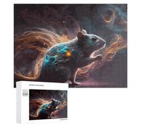 Rompecabezas para Adolescentes 500 PCS Galactic Mouse Cosmic Artwork Rompecabezas para Adultos Juego Familiar Regalo De Cumpleaños Interacción Entre Padres E Hijos 500 PCS