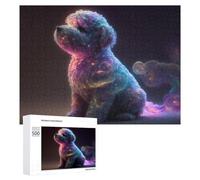 Rompecabezas para Adolescentes 500 PCS Galactic Poodle Cosmic Canine Wonder Rompecabezas para Adultos Juegos Familiares Análisis Y Lógica Actividades Divertidas En Casa 500 PCS