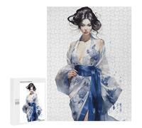 Rompecabezas para Adolescentes 500 PCS Geisha in Blue Rompecabezas para Adultos Juguetes Antiestrés para La Diversión Familiar Interacción Entre Padres E Hijos 500 PCS