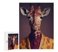 Rompecabezas para Adolescentes 500 PCS Giraffe Suit Animal Rompecabezas para Adultos Juguetes Antiestrés Arte De Pared Interacción Entre Padres E Hijos 500 PCS