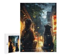 Rompecabezas para Adolescentes 500 PCS Girl in Rainy Japan Street Rompecabezas para Adultos Juego Familiar Decoración Desafiante De Completar 500 PCS