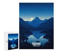 Rompecabezas para Adolescentes 500 PCS Glacier National Park Night Rompecabezas para Adultos Juegos Relajantes Carrera De Velocidad Manual Desafiante De Completar 500 PCS