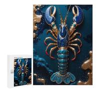 Rompecabezas para Adolescentes 500 PCS Gold Lobster Kintsugi Art Rompecabezas para Adultos Juegos Relajantes Desafío Difícil Desafío Educativo 500 PCS
