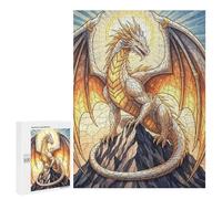 Rompecabezas para Adolescentes 500 PCS Golden Dragon on Mountain Peak Rompecabezas para Adultos Juguetes Antiestrés Arte De Pared Interacción Entre Padres E Hijos 500 PCS