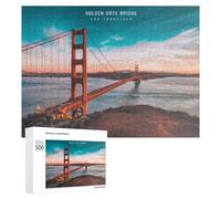 Rompecabezas para Adolescentes 500 PCS Golden Gate Bridge, San Francisco Rompecabezas Juguetes Antiestrés Decoración Diversión En Casa Actividades, 500 PCS
