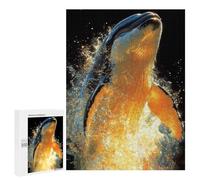 Rompecabezas para Adolescentes 500 PCS Golden Whale Leap Animal Rompecabezas para Adultos Juguetes Antiestrés Arte De Pared Interacción Entre Padres E Hijos 500 PCS