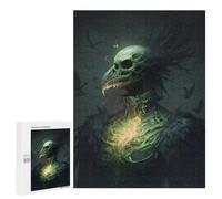 Rompecabezas para Adolescentes 500 PCS Green Raven with Fiery Heart Rompecabezas para Adultos Juegos Relajantes Decoración Perfecta Regalos De Cumpleaños Y Únicos 500 PCS